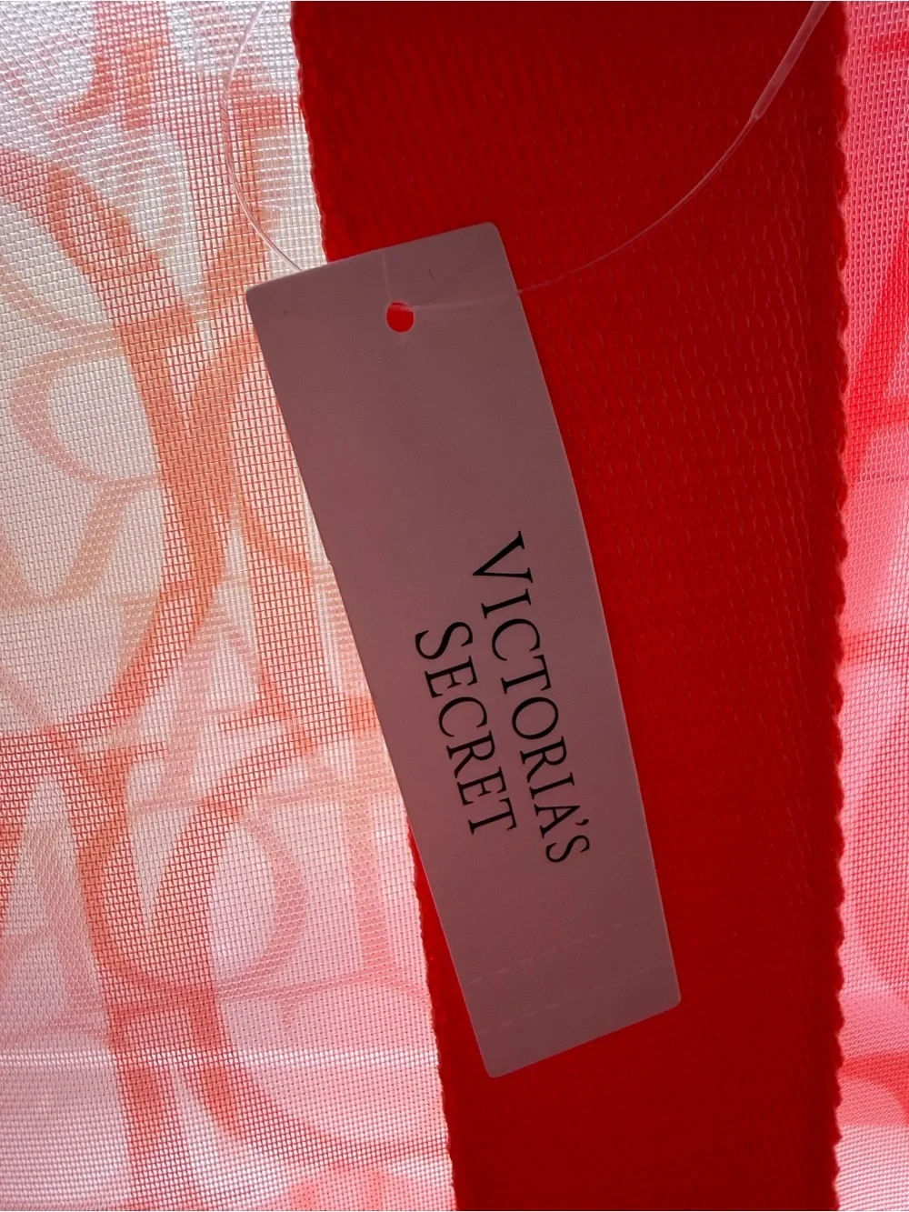 Victoria's Secret Coral Pink Logo Mesh Tote
